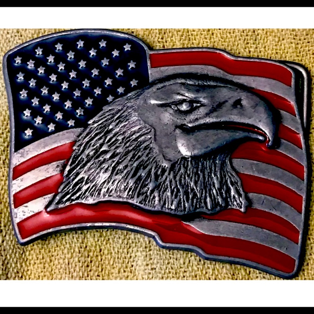 Vintage 1970’s Pewter Bald Eagle Belt Buckle